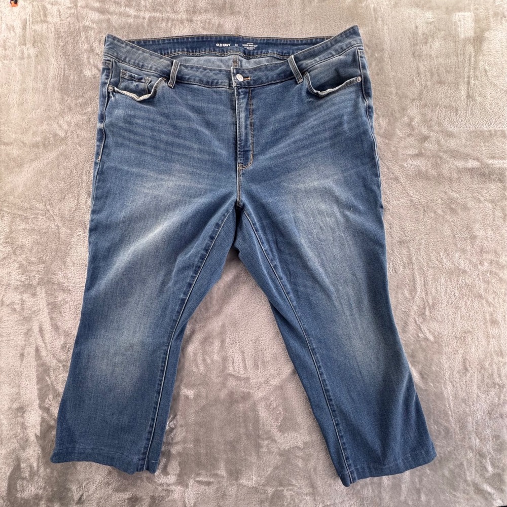 Old Navy Jeans Womens 22 High Rise Bootcut Cropped Denim Y2K Casual Blue